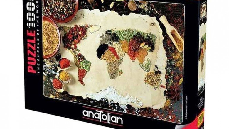 1045 Anatolian Baharatlı Dünya Haritası – Herbal World Map 1000 Parça Puzzle