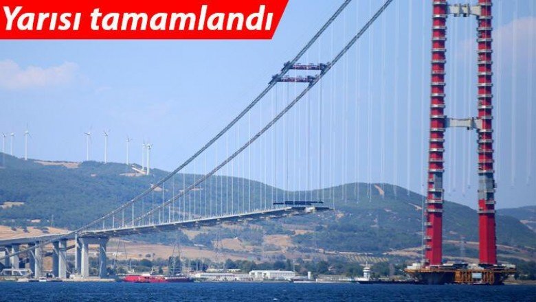 1915 Çanakkale Köprüsü’nde geçiş yolunun yarısından fazlası hazır