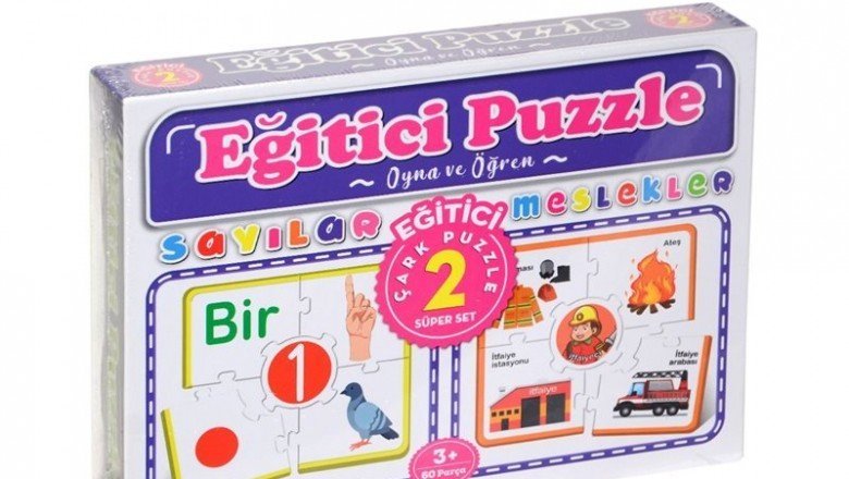 7193 DıyToy Eğitici Çark 2’li Puzzle – Sayılar ve Meslekler / 60 parça / +3 yaş