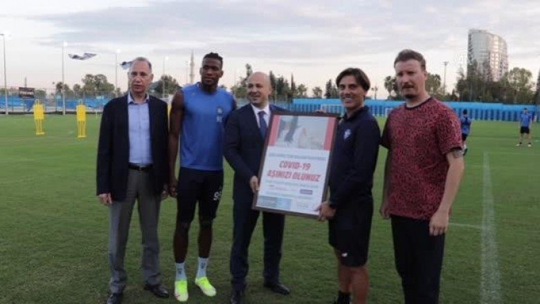 Adana Demirspor’dan Kovid-19’la mücadele için yürütülen aşılama kampanyasına destek