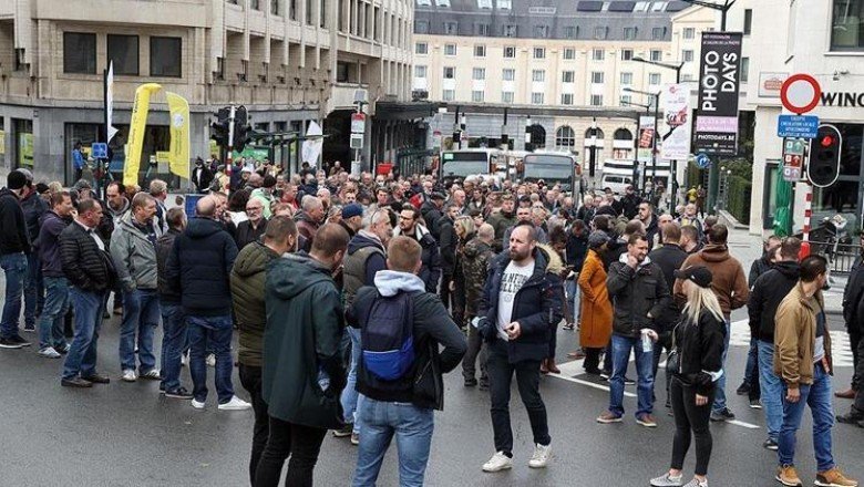Belçika’da polisler sokağa döküldü