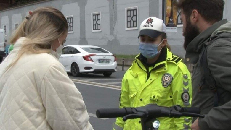 İstanbul'da elektrikli scooter denetiminde ''pes'' dedirten anlar
