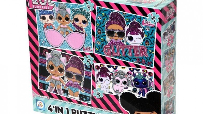 LOL7618 Laço Kids L.O.L. 4’ü1 Kutuda Puzzle / 24+36+48+60 Parça Puzzle
