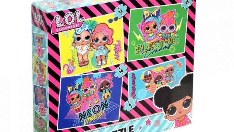 LOL7627 Laço Kids L.O.L. 4’ü1 Kutuda Puzzle / 6+12+16+25 Parça Puzzle