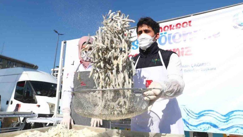 Bağcılar’da 15 bin kişiye hamsi ikram edildi