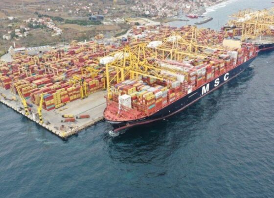 Dev konteyner gemisi MSC Samar Tekirdağ’a geldi