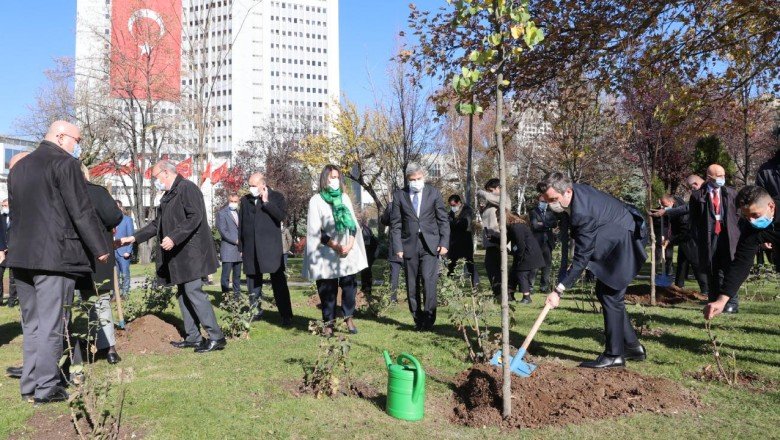 Dışişleri Bakanlığı’nın bahçesine 22 fidan dikildi