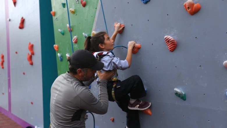 Efeler’in tırmanış duvarı minikleri ağırladı