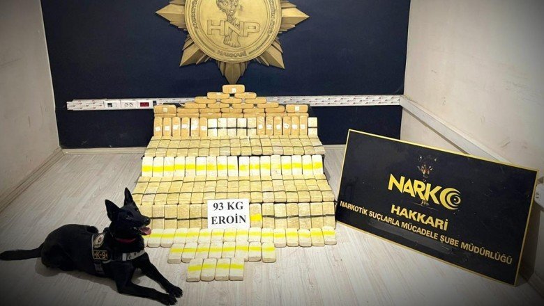 Hakkari’de 93 kilogram uyuşturucu ele geçirildi