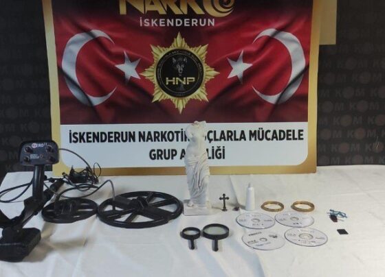 Hatay’da tarihi eser kaçakçılarına yönelik operasyonda 2 şüpheli yakalandı