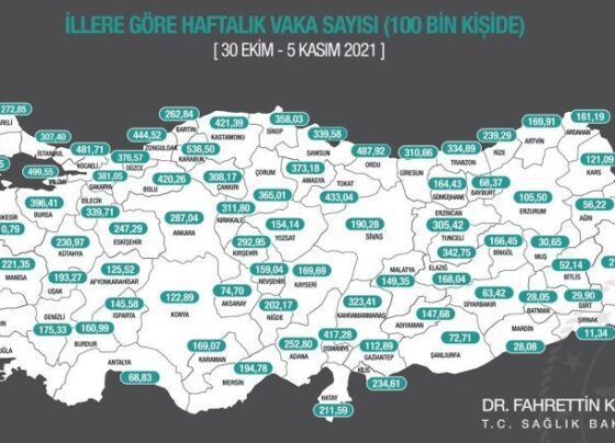 İllere göre haftalık vaka haritası açıklandı