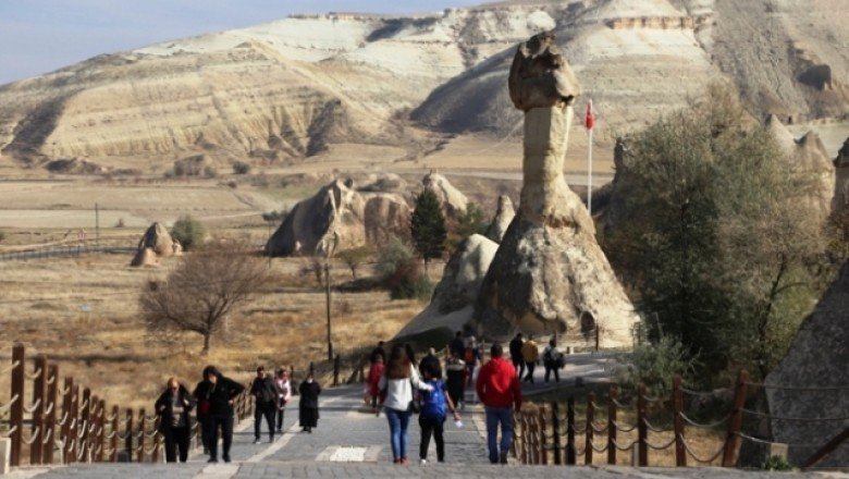 Kapadokya’da ara tatil yoğunluğu yaşanıyor
