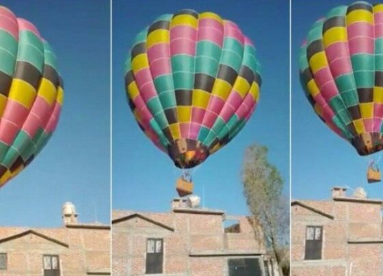 Meksika’da sıcak hava balonu eve çarptı