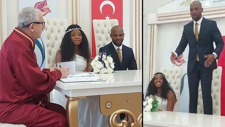 Nijeryalı damat, nikahta sandalye üzerine çıkarak ‘evet’ dedi