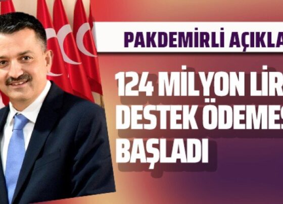 Pakdemirli açıkladı: 124 milyon liralık destek ödemesi başladı