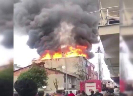 Bağcılar’da bir binada patlama sonrası yangın
