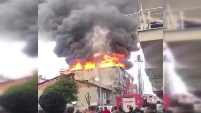 Bağcılar’da bir binada patlama sonrası yangın