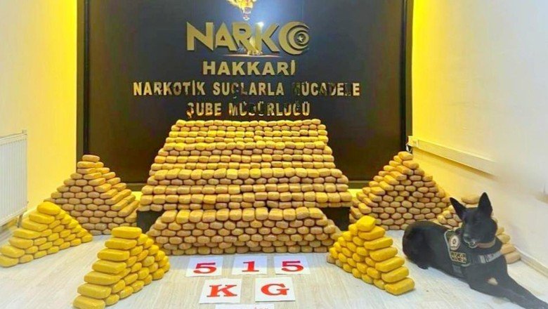 Hakkari’de 515 kilogram uyuşturucu ele geçirildi