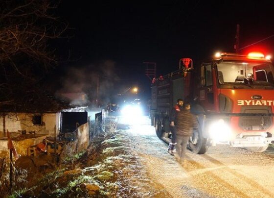 Tartıştığı amcasının oğlunu vuran şüpheli, evini ateşe verdi