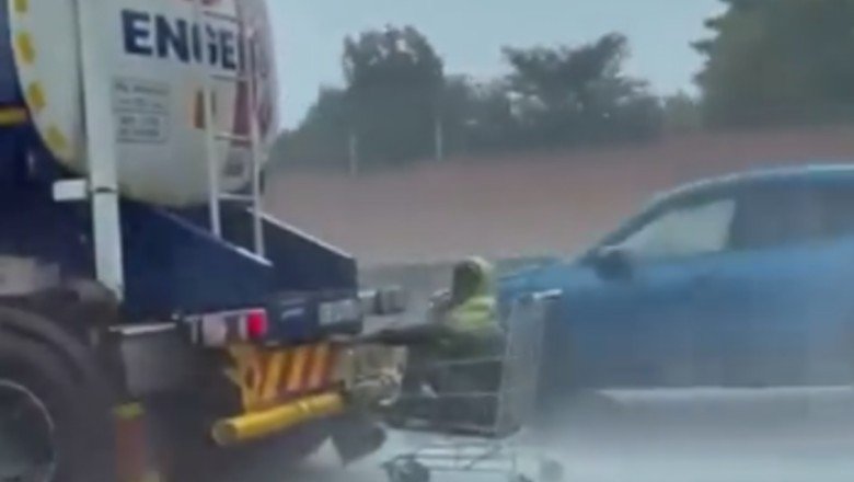 Polis her yerde onu arıyor! Otoyolda market arabasıyla…