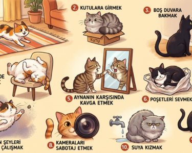 Kedilerin Yaptığı 10 Komik Hareket