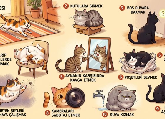 Kedilerin Yaptığı 10 Komik Hareket